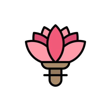 Çiçek, Bitki, Gül, Bahar Düz Renk Simgesi. Vektör simgesi afiş