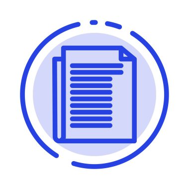 Belge, Not, Rapor, Kağıt Mavi Noktalı Çizgi Simgesi