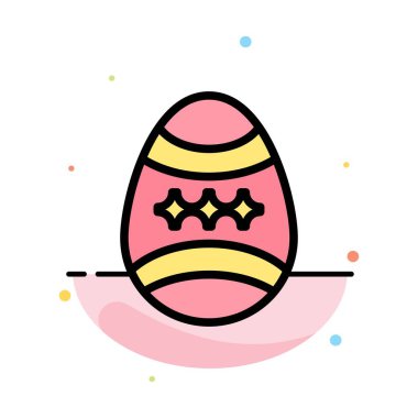 Kuş, Dekorasyon, Paskalya, Yumurta Soyut Düz Renk Simgesi Şablon