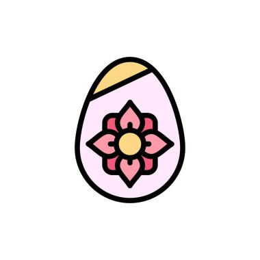 Dekorasyon, Paskalya, Paskalya yumurtası, yumurta düz renk simgesi. Vektör ico