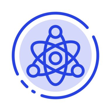 Atom, Eğitmek, Eğitim Mavi Noktalı Çizgi Simgesi