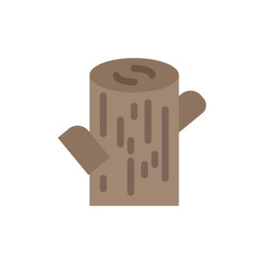 Kütük, ahşap, ahşap düz renk simgesi. Vektör simgesi afiş Şablonu