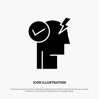 Beyin, Zihin, Güç, Güç Modu, Katı Gph Icon vektörünü etkinleştir