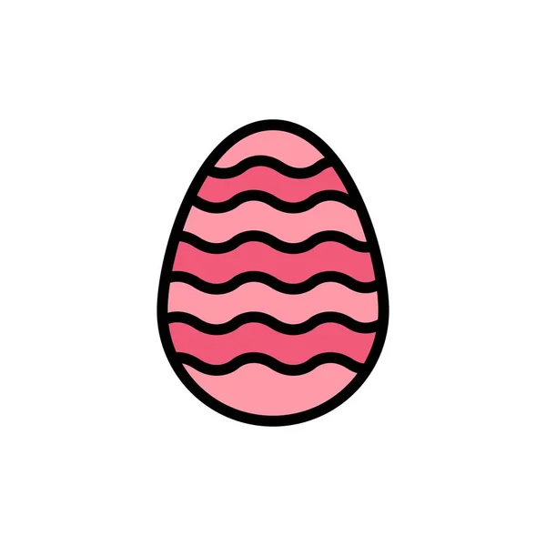 Dekoration, Ostern, Osterei, Ei flache Farbe Symbol. Vektorübertragung — Stockvektor
