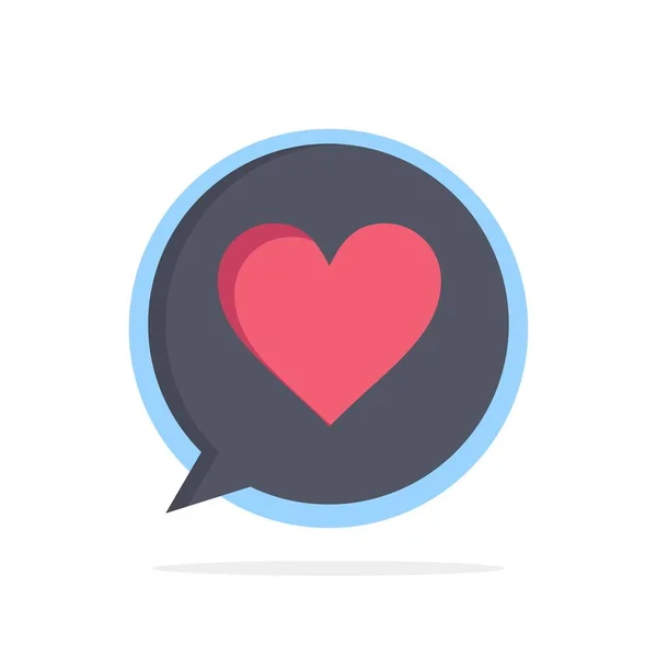 Chat, αγάπη, καρδιά αφηρημένο κύκλος φόντο επίπεδη χρώμα εικονίδιο — Διανυσματικό Αρχείο