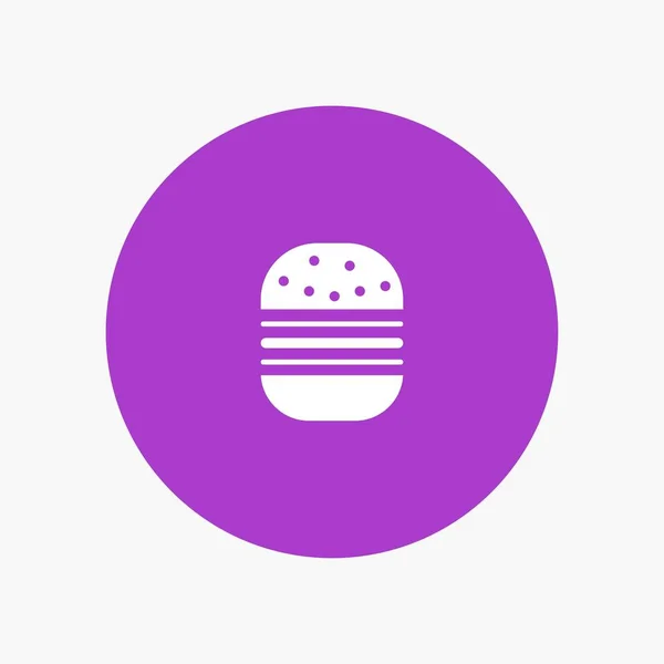 Hambúrguer, Fast food, Rápido, ícone de glifo branco de comida — Vetor de Stock
