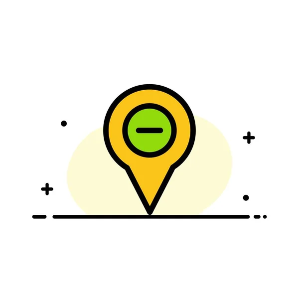 Standort, Karte, Navigation, Pin, minus Business-Flat Line gefüllt — Stockvektor