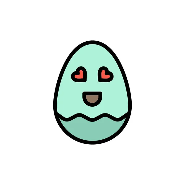 Egg, Happy, Easter Flat Color Icon. Шаблон векторной иконки — стоковый вектор