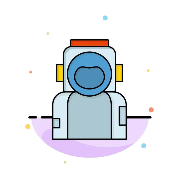 Űrhajós, űr, űrhajós, sisak, öltöny, lapos színes Ikonvektor — Stock Vector