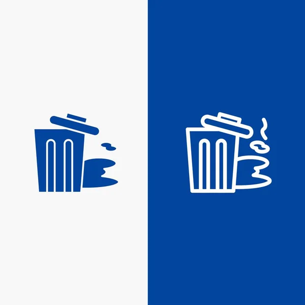 Окружающая среда, мусор, загрязнение, мусорная линия и иконка Glyph Solid — стоковый вектор