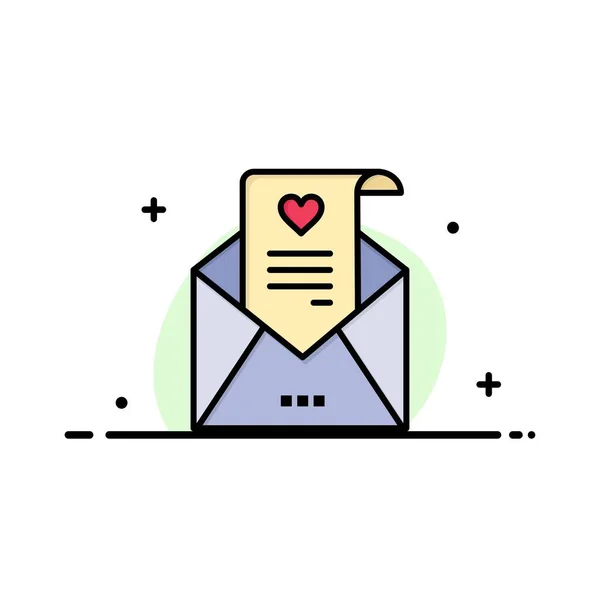 Correio, carta de amor, proposta, modelo de logotipo do negócio do cartão de casamento — Vetor de Stock