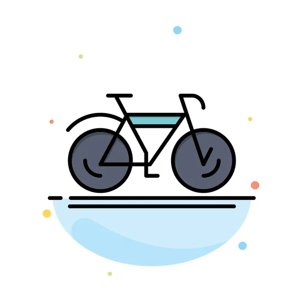 Bicicleta, Movimiento, Caminar, Deporte Plantilla de icono de color plano abstracto — Vector de stock