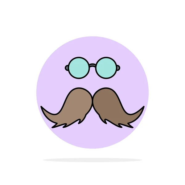 Moustache, Hipster, movember, homme, homme Flat Color Icon Vector — Image vectorielle