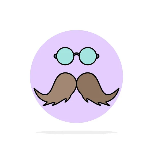 Snor, hipster, movember, mannelijke, mannen plat kleur pictogram vector — Stockvector