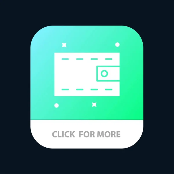 Portefeuille, Argent, Cash Mobile App Button. Android et IOS Glyph Ver — Image vectorielle