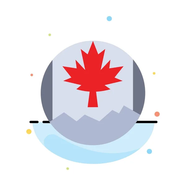 Kanada, liść, flaga streszczenie płaski kolor ikona szablon — Wektor stockowy