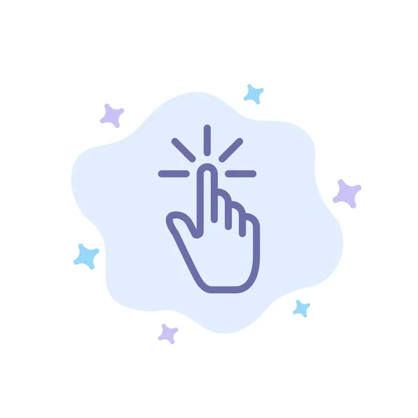 Kattintson, ujj, gesztus, gesztusok, kéz, érintse meg a kék ikon a Abstrac — Stock Vector