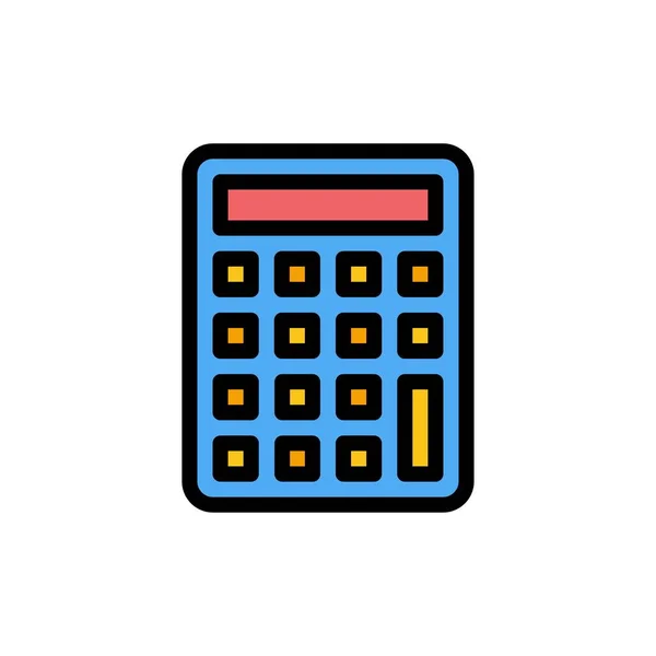 Calculator, Calculate, Education  Flat Color Icon. Vector icon b — Stock Vector