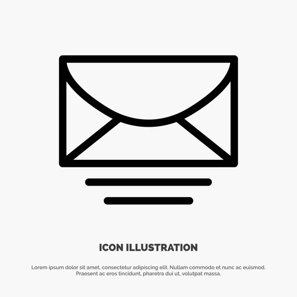 Mail, Email, Message, Global Line Icon Vector — Image vectorielle