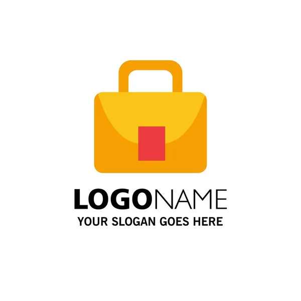 Tasche, Arbeiter, Logistik, globale Logo-Vorlage für Unternehmen. flache Farbe — Stockvektor