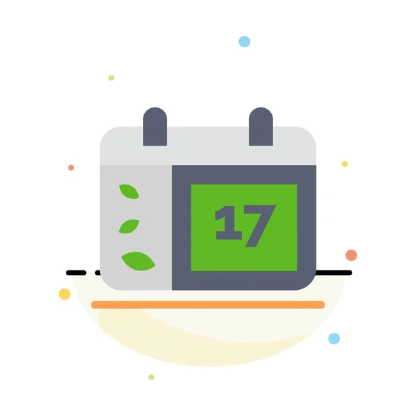 Calendario, Día, Fecha, Irlanda Plantilla de icono de color plano abstracto — Archivo Imágenes Vectoriales