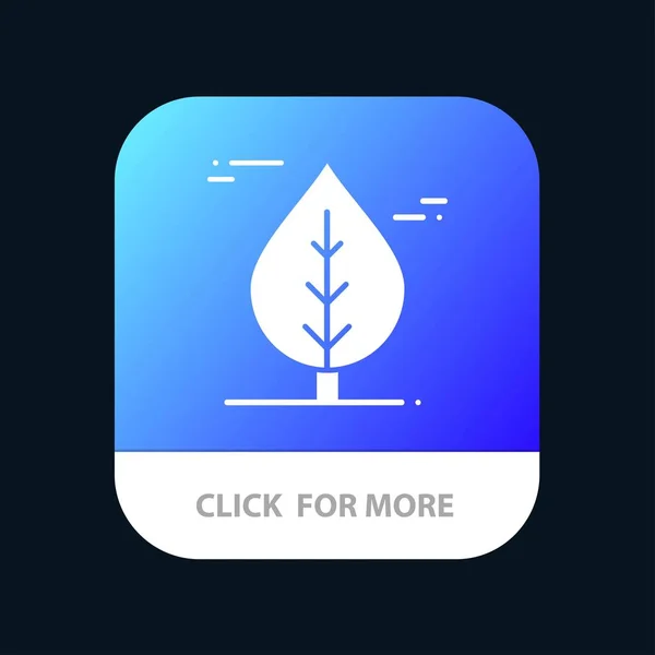 Leaf, Canadá, Plant Mobile App Button (em inglês). Android e IOS Glyph Ver —  Vetores de Stock