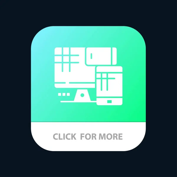 Computador, Monitor, Célula, Educação Mobile App Icon Design — Vetor de Stock