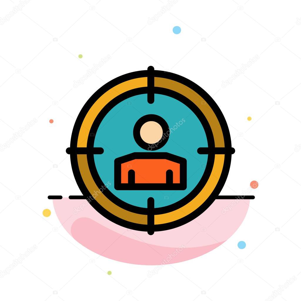 Focus, Target, Audience Targeting,  Abstract Flat Color Icon Tem