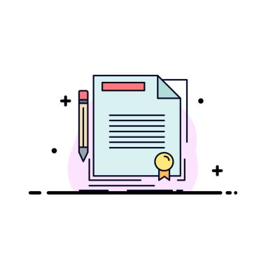 anlaşma, sözleşme, anlaşma, belge, kağıt Düz Renk Simge Vecto