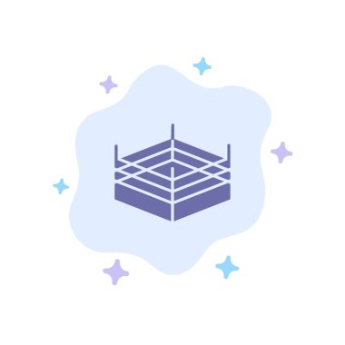 Boks, Ring, Güreş Mavi Simge Soyut Bulut Arka Plan