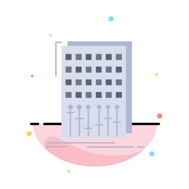 Ses, kontrol, mix, mikser, stüdyo Düz Renk Simge Vektör