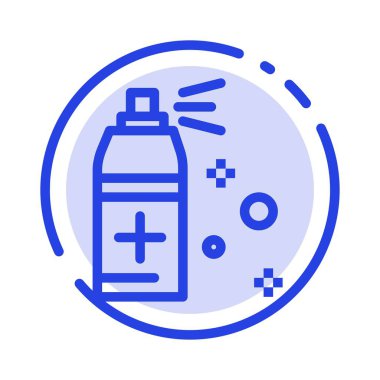 Şişe, Temizlik, Sprey Mavi Noktalı Çizgi Simgesi