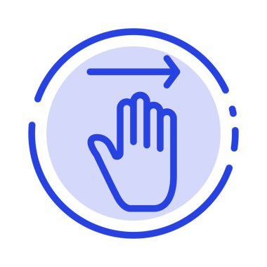 El, Ok, Jestler, sağ Mavi Noktalı Çizgi Simgesi