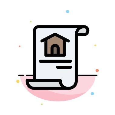 İnşaat, Belge, Ev, Bina Soyut Düz Renk Simgesi 