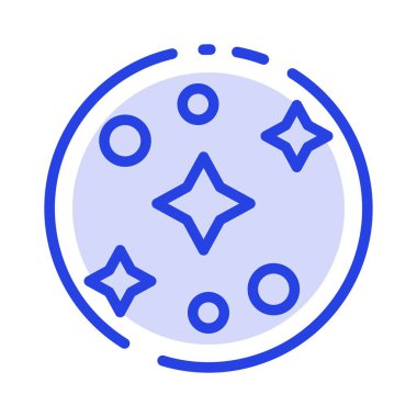 Galaksi, Uzay, Yıldızlar Mavi Noktalı Çizgi Simgesi