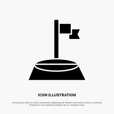 Köşe, Bayrak, Golf, Spor katı Glyph Icon vektör