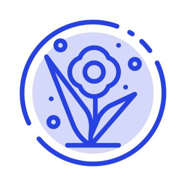 Çiçek, Bitki, Gül, Bahar MaviSi Noktalı Çizgi Simgesi