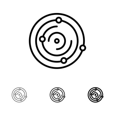 Uzay, Evren, Tıp, Sağlık Kalın ve ince siyah çizgi simgesi s