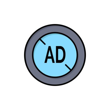 Reklam, Engelleyici, Reklam Engelleyici, Dijital Düz Renk Simgesi. Vektör simgesi b