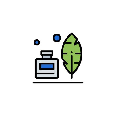 Adobe, Tüy, Mürekkep Şişesi, Amerikan İş Logo Şablonu. Düz