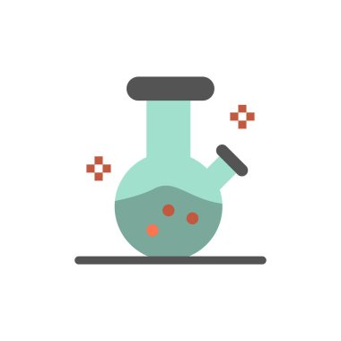 Demo şişe, Lab, İksir Düz Renk Simgesi. Vektör simgesi afiş Tem