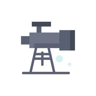 Astronomi, Kapsam, Uzay, Teleskop Düz Renk Simgesi. Vektör simgesi