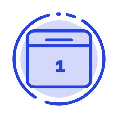 Takvim, Tarih, Ay, Gün Mavi Noktalı Çizgi Simgesi