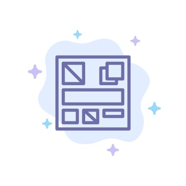 Tasarım, Mockup, Soyut Bulut Arka Plan Web Mavi Simge