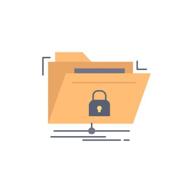 şifreleme, dosya, klasör, ağ, güvenli Düz Renk Simgesi Vecto