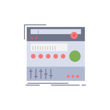 raf, bileşen, modül, ses, stüdyo düz renk simge vektör