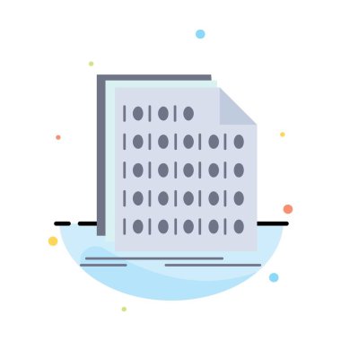 İkili, kod, kodlama, veri, belge Düz Renk Simgesi Vektör