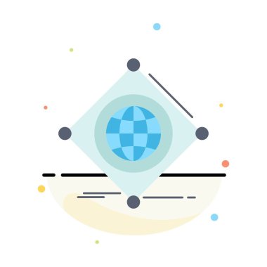 Iot, internet, şeyler, of, küresel Düz Renk Simge Vektör