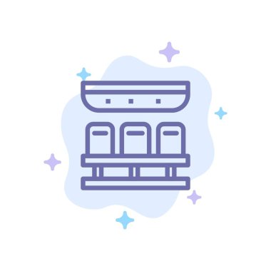 Koltuk, Tren, Ulaşım, Soyut Bulut Üzerinde Seyahat Mavi Simge