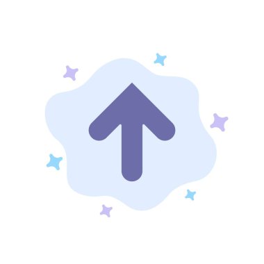 Ok, Ok, Yukarı, Soyut Bulut Arka Planında Mavi Simge Yükle